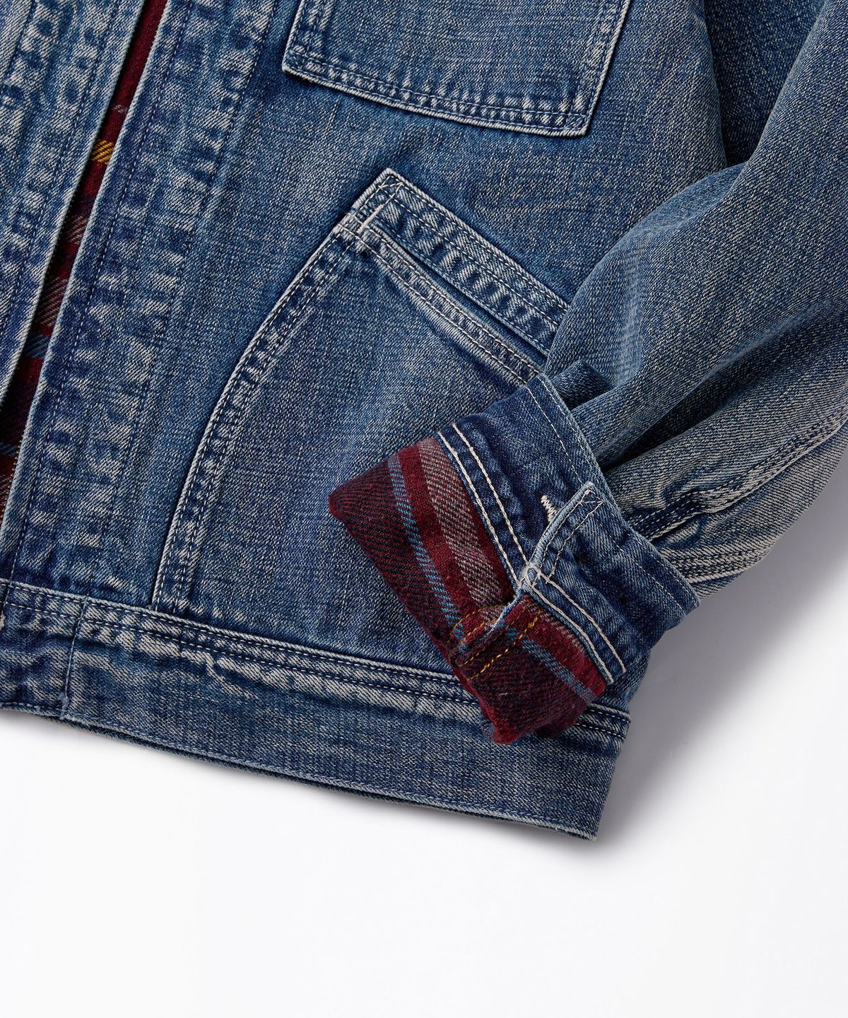 아웃스탠딩(OUTSTANDING) 50S BLANKET-LINED ZIP WORK JACKET_L.BLUE