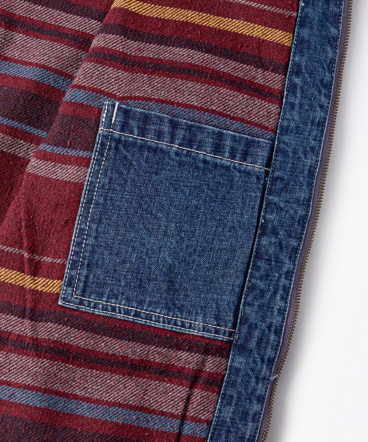 아웃스탠딩(OUTSTANDING) 50S BLANKET-LINED ZIP WORK JACKET_L.BLUE