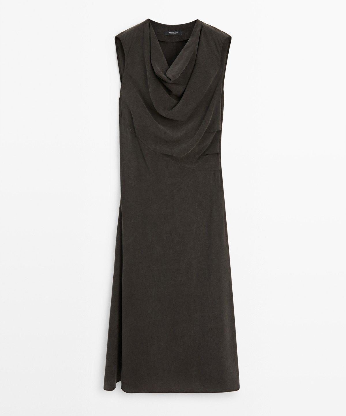 마시모두띠(MASSIMO DUTTI) 드레이프 디테일 미디 원피스