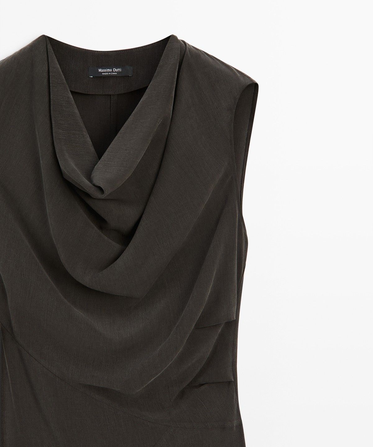 마시모두띠(MASSIMO DUTTI) 드레이프 디테일 미디 원피스
