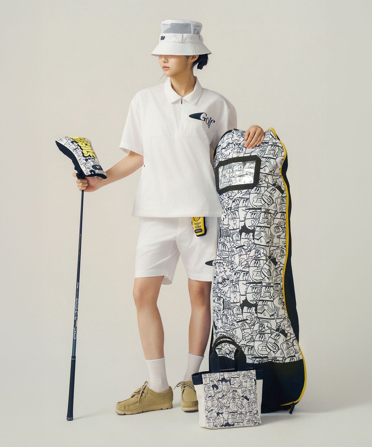 욜프(YORF) YORF GOLF TRAVEL COVER NEIGHBORHOOD WHITE 항공커버 네이버후드 화이트