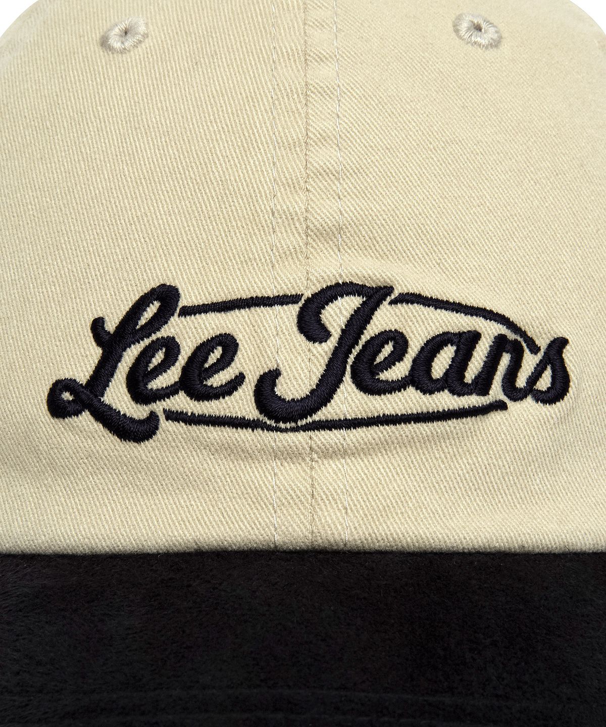 리(LEE) 코튼 스웨이드 투톤 볼캡 아이보리