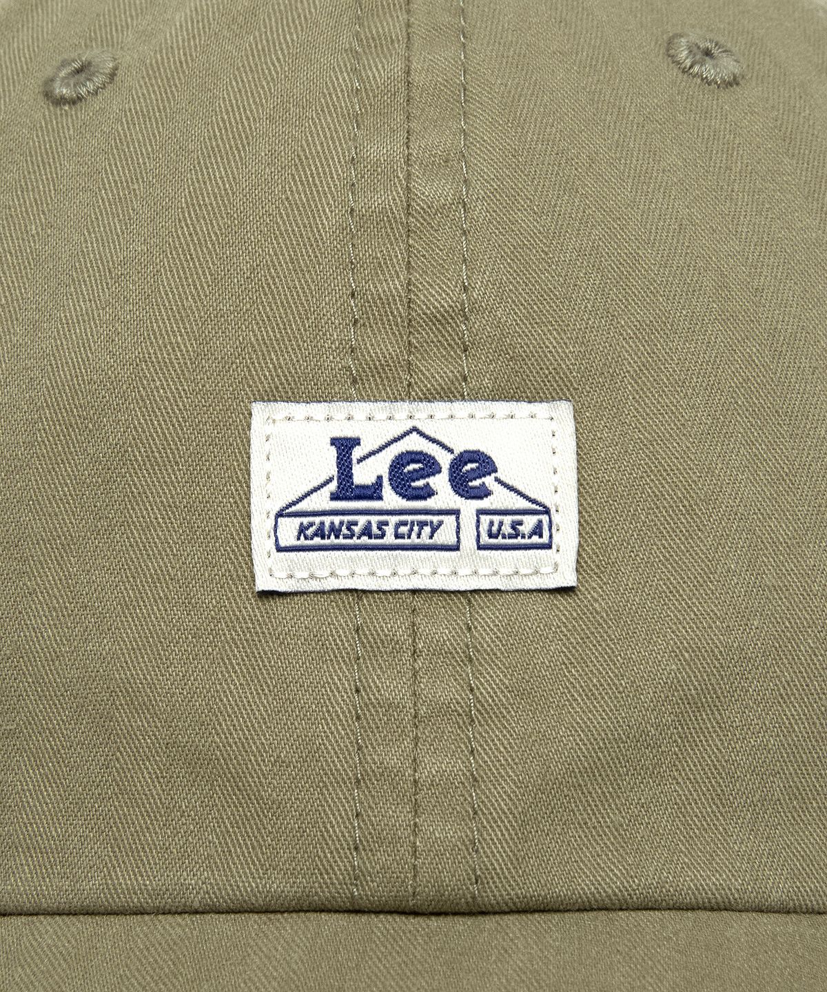 리(LEE) 시즈널 라벨 코튼 헤링본 볼캡 올리브
