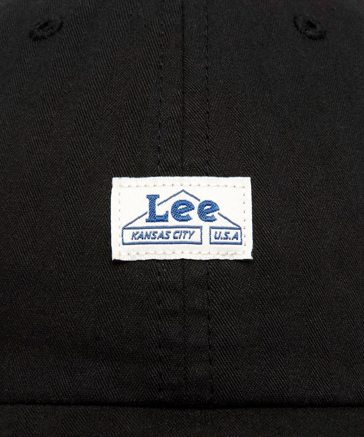 리(LEE) 시즈널 라벨 코튼 헤링본 볼캡 블랙