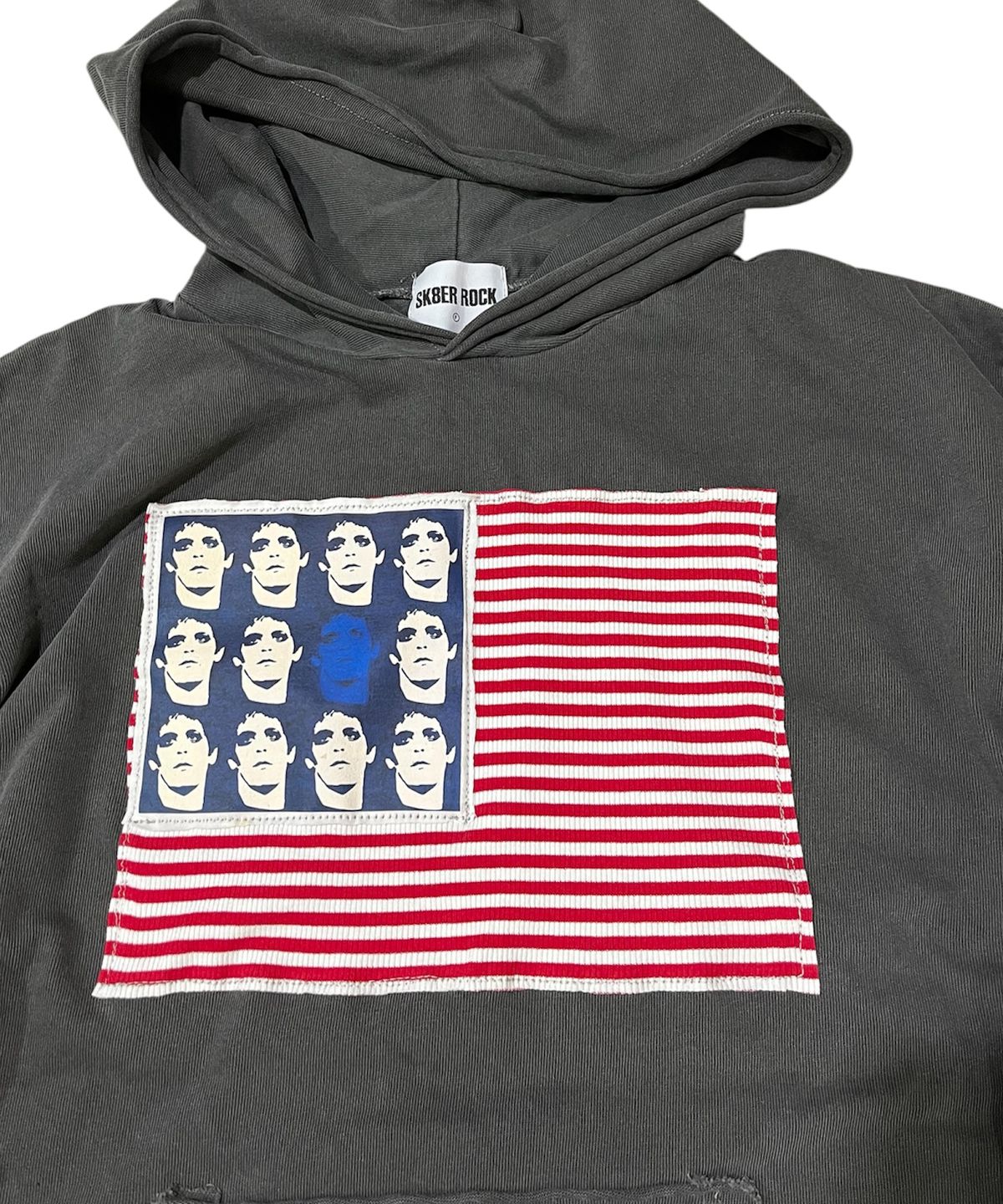 스케이터락(SK8ER ROCK) Rebel Flag Pigment Sweat Hoodie (Charcoal)