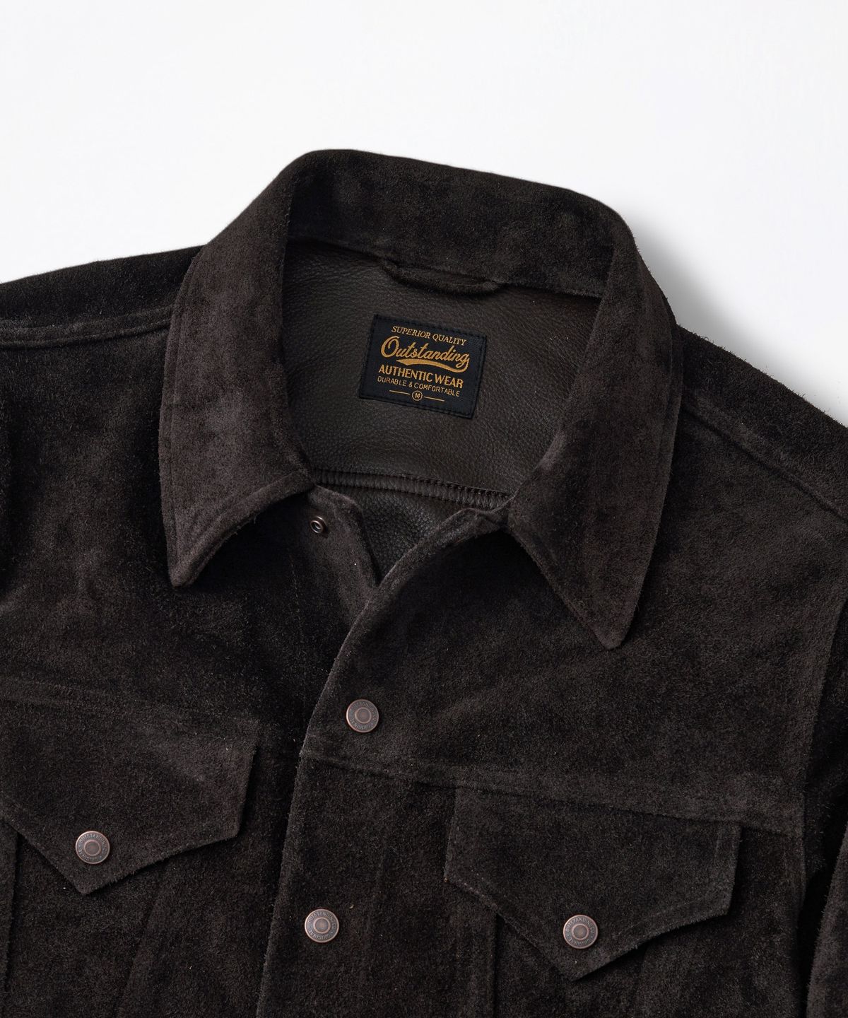 아웃스탠딩(OUTSTANDING) [MUT lab] 60S ROUGHOUT TRUCKER JACKET_BROWN