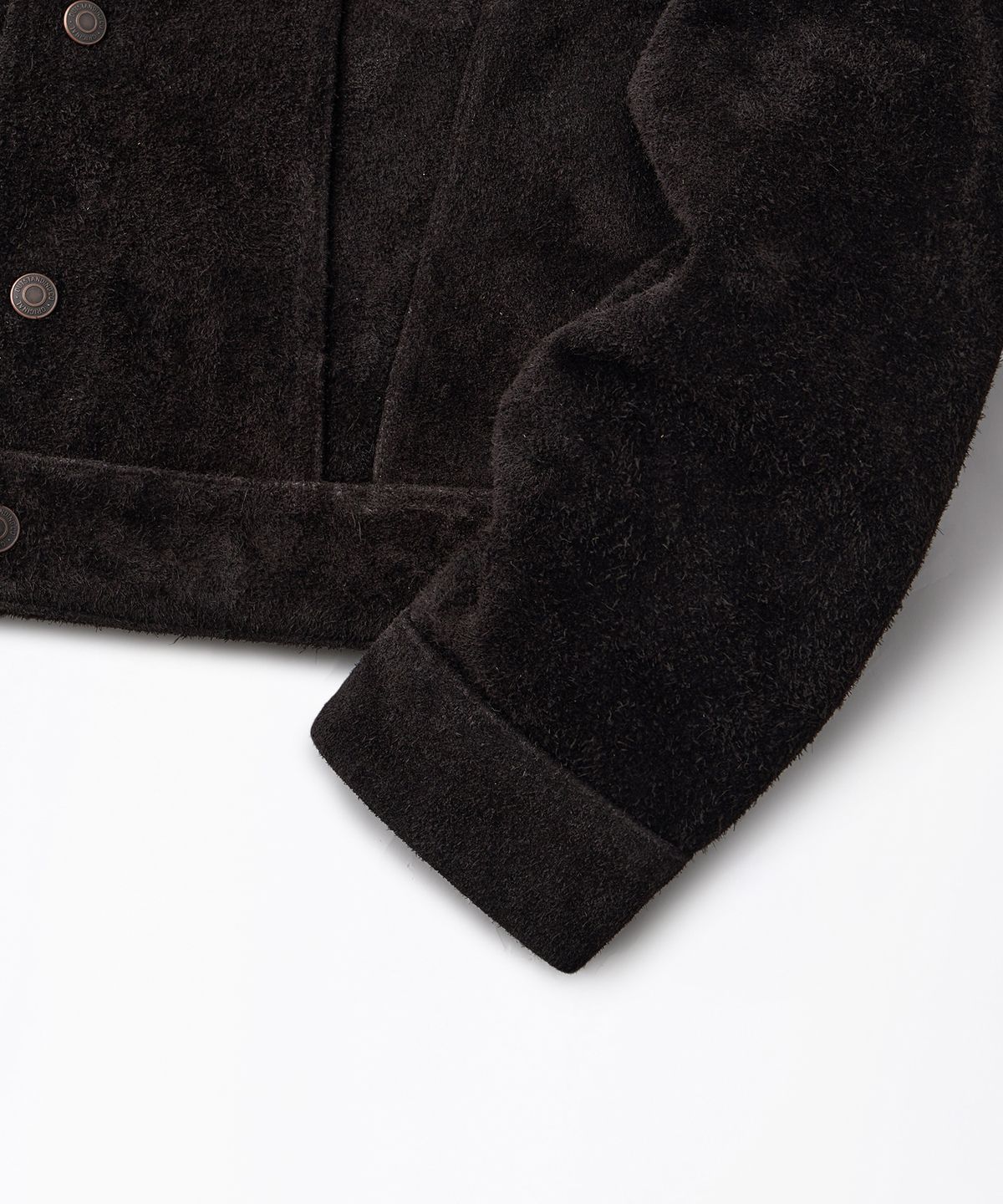 아웃스탠딩(OUTSTANDING) [MUT lab] 60S ROUGHOUT TRUCKER JACKET_BROWN