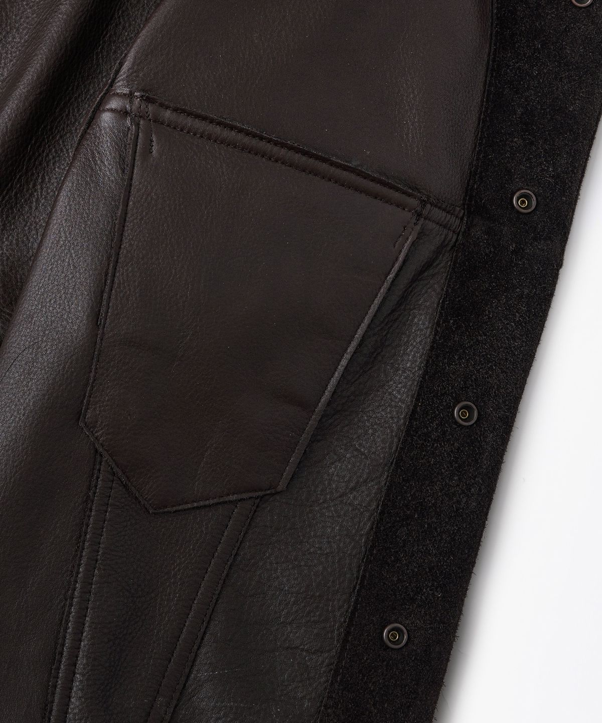 아웃스탠딩(OUTSTANDING) [MUT lab] 60S ROUGHOUT TRUCKER JACKET_BROWN