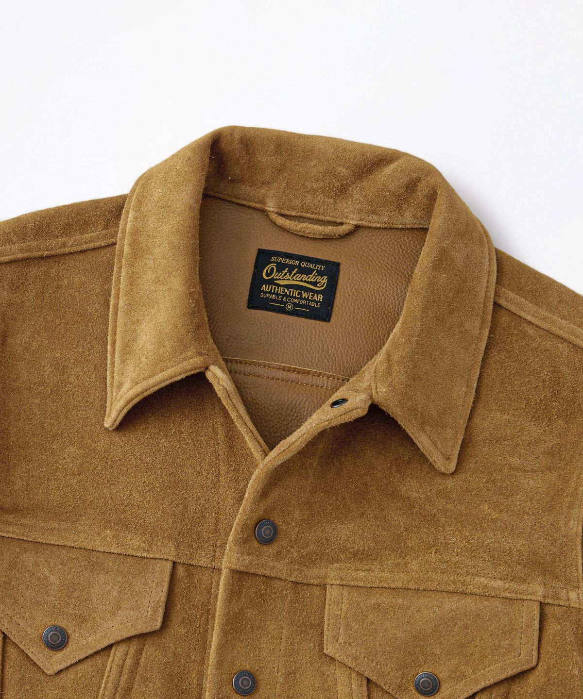 아웃스탠딩(OUTSTANDING) [MUT lab] 60S ROUGHOUT TRUCKER JACKET_TOBACCO