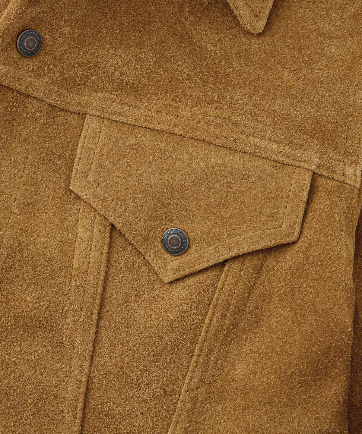아웃스탠딩(OUTSTANDING) [MUT lab] 60S ROUGHOUT TRUCKER JACKET_TOBACCO