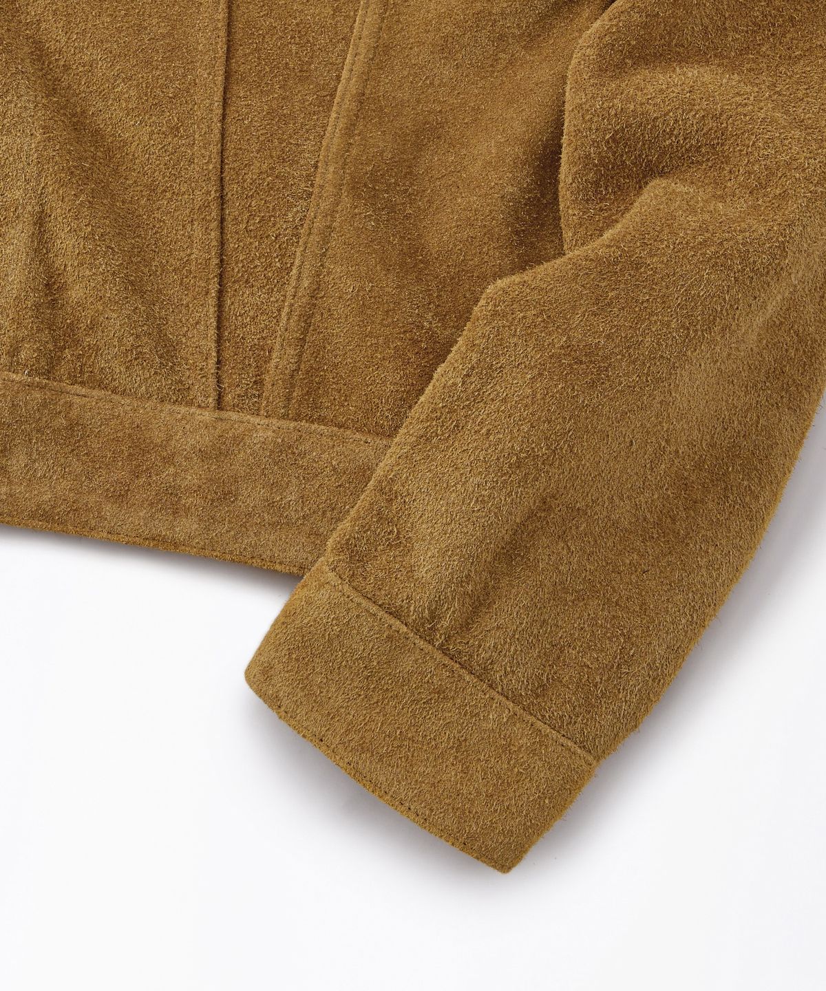 아웃스탠딩(OUTSTANDING) [MUT lab] 60S ROUGHOUT TRUCKER JACKET_TOBACCO