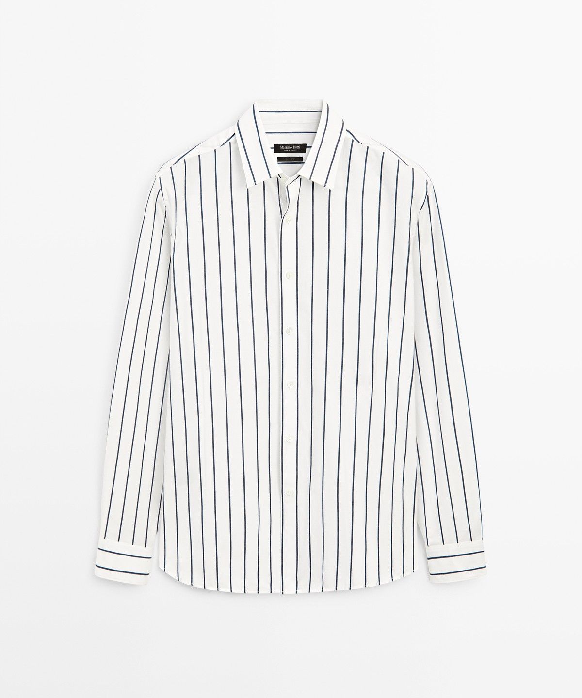 마시모두띠(MASSIMO DUTTI) 100% 코튼 레귤러 핏 스트라이프 셔츠