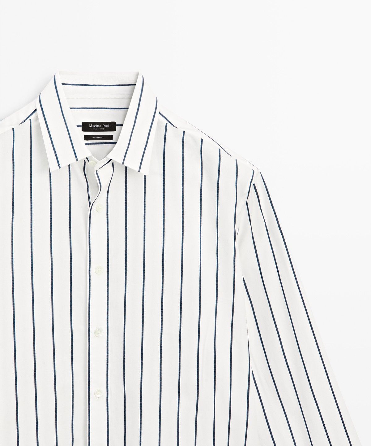 마시모두띠(MASSIMO DUTTI) 100% 코튼 레귤러 핏 스트라이프 셔츠