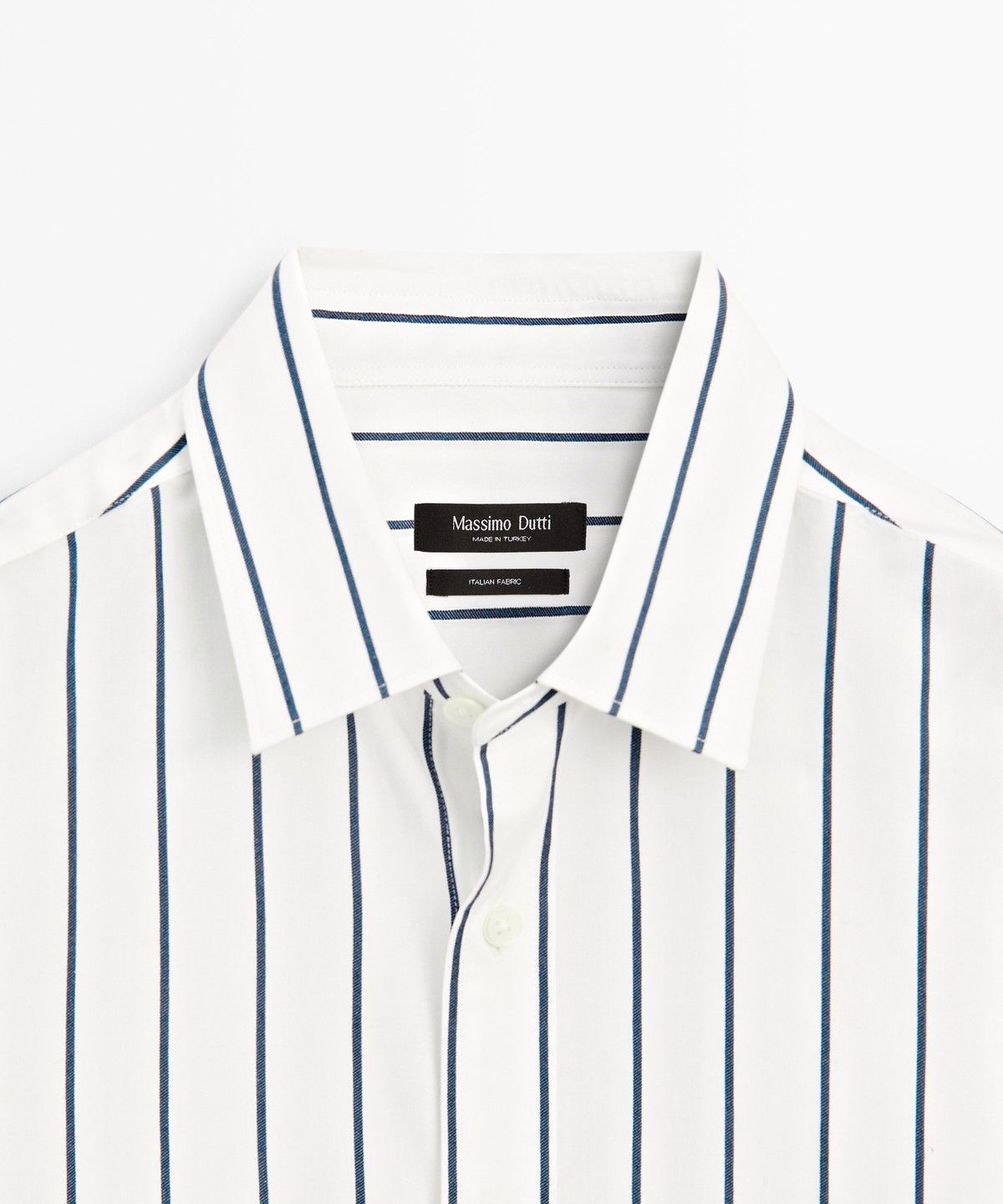 마시모두띠(MASSIMO DUTTI) 100% 코튼 레귤러 핏 스트라이프 셔츠