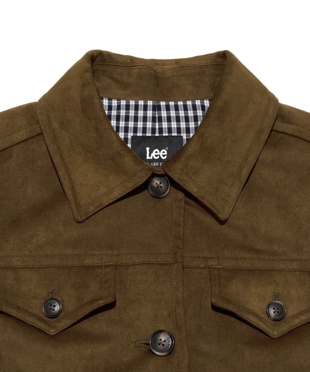 리(LEE) 우먼 스웨이드 하프 자켓 브라운