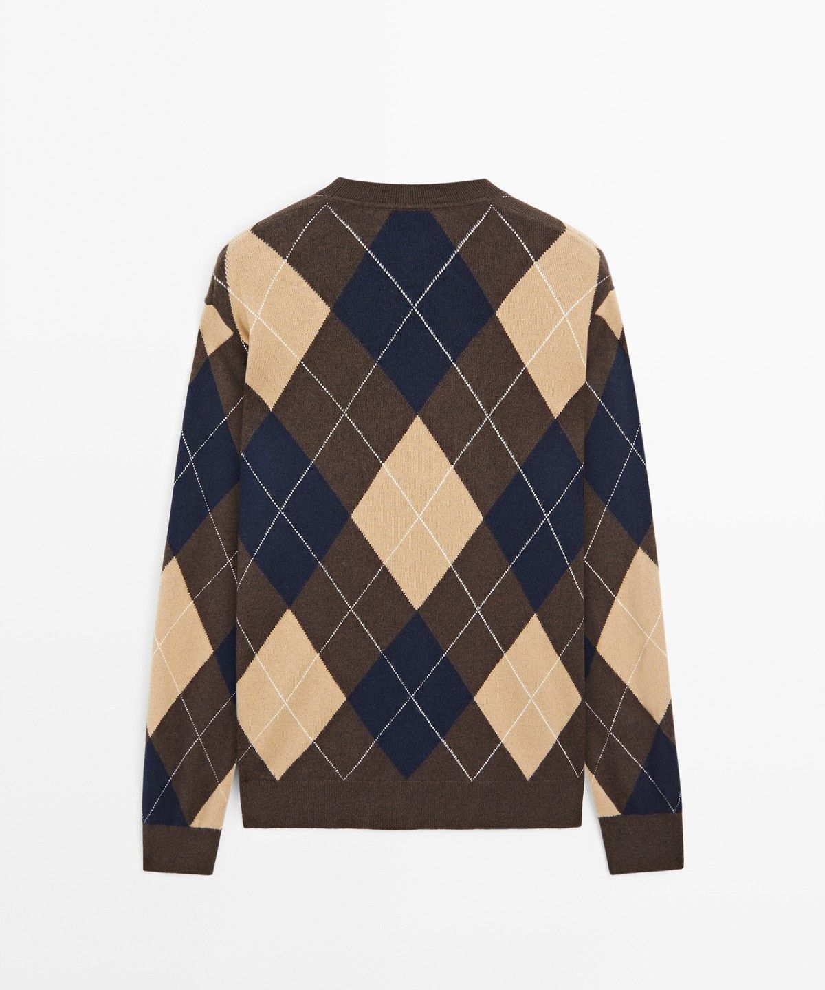 마시모두띠(MASSIMO DUTTI) 울 블렌드 아가일 니트 스웨터