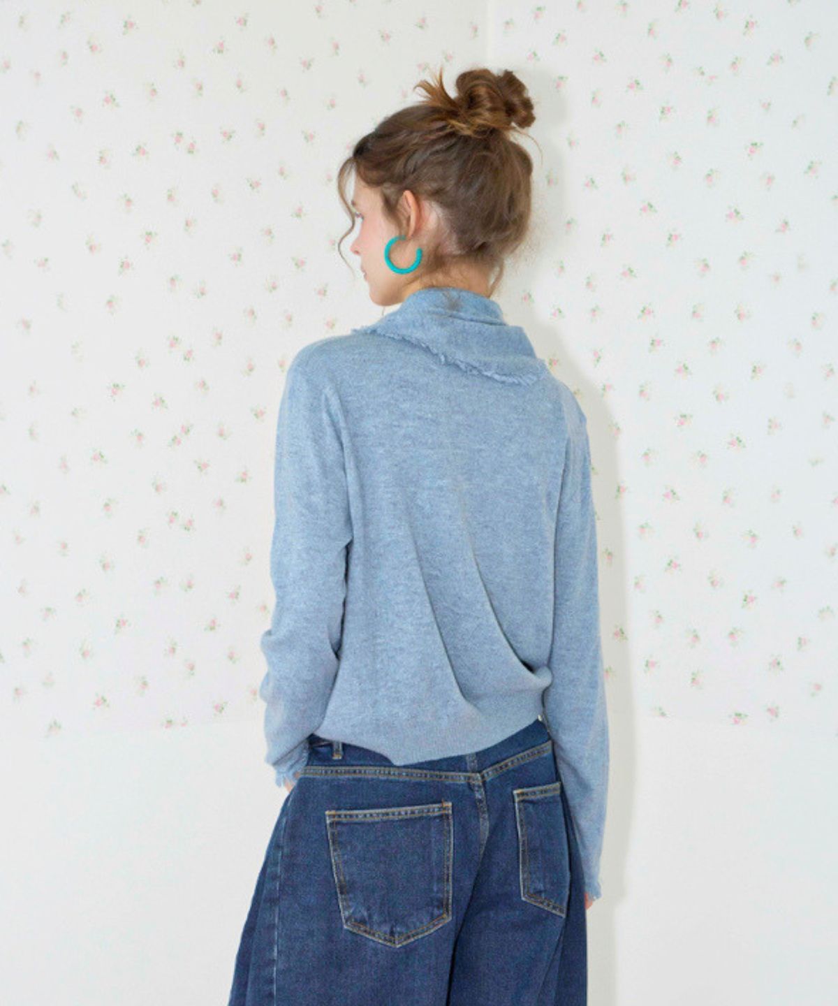 쿨키튼(KOOLKITTEN) Frayed Knit Cardigan & Scarf Set 2colors