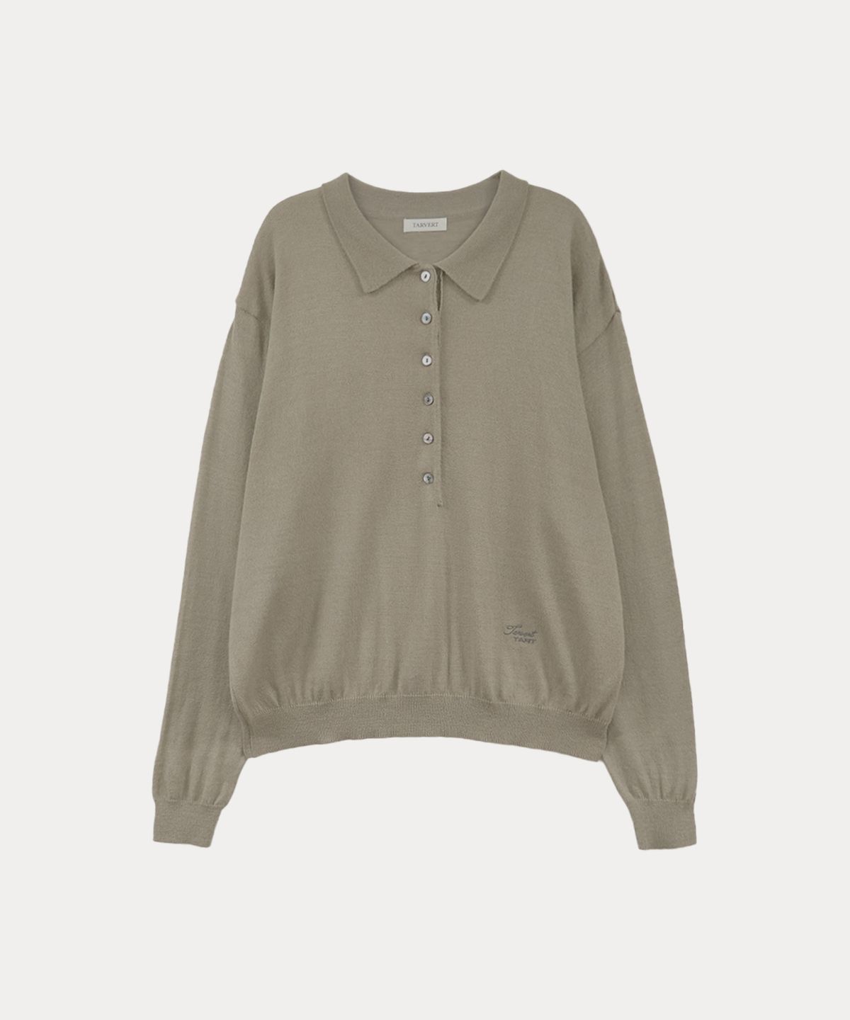 타버트(TARVERT) Ella Mohair Button Collar Knit - Taupe Beige