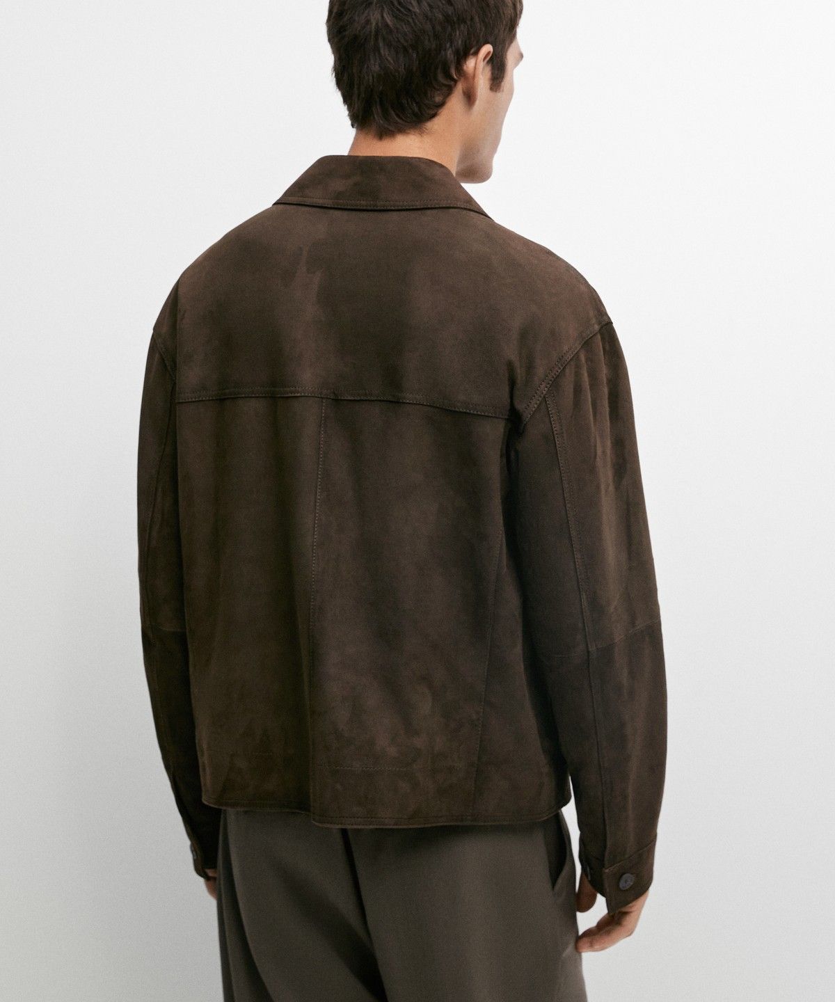 마시모두띠(MASSIMO DUTTI) 릴랙스 핏 스웨이드 레더 자켓