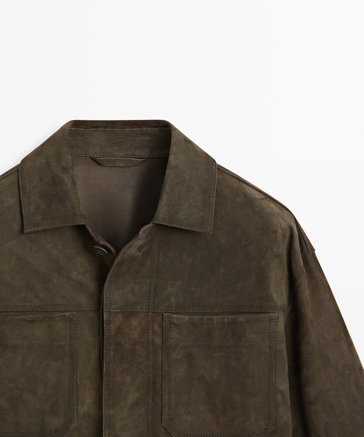마시모두띠(MASSIMO DUTTI) 릴랙스 핏 스웨이드 레더 자켓