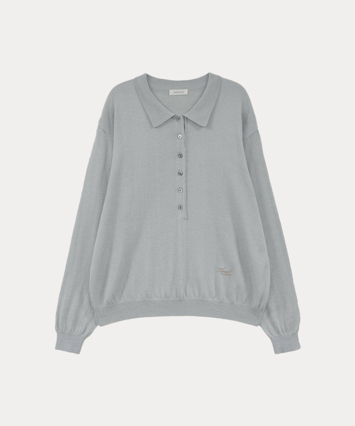 타버트(TARVERT) Ella Mohair Button Collar Knit - Pale Blue