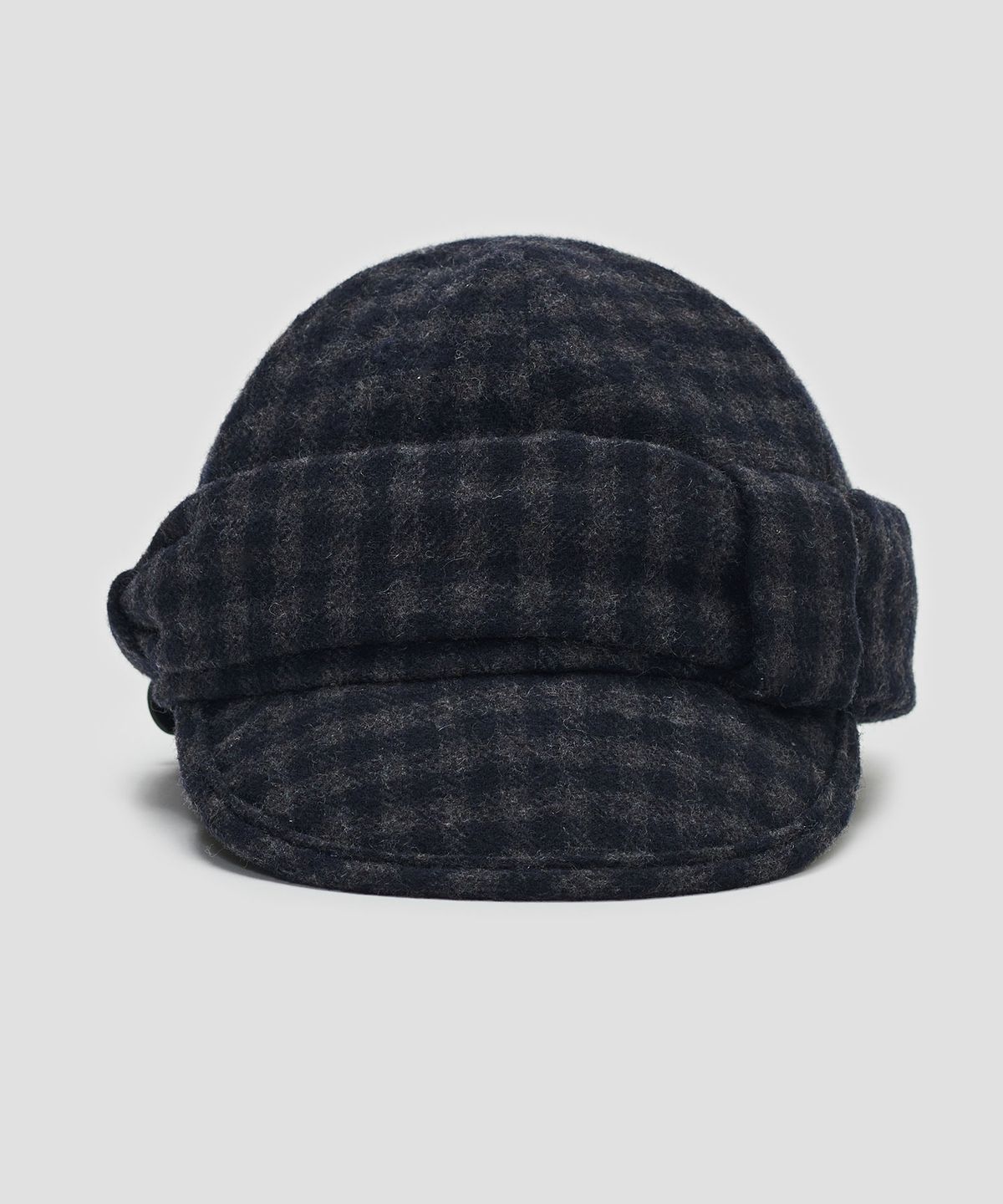 타입서비스(TYPESERVICE) Wool Checked Belted Cap [Navy]