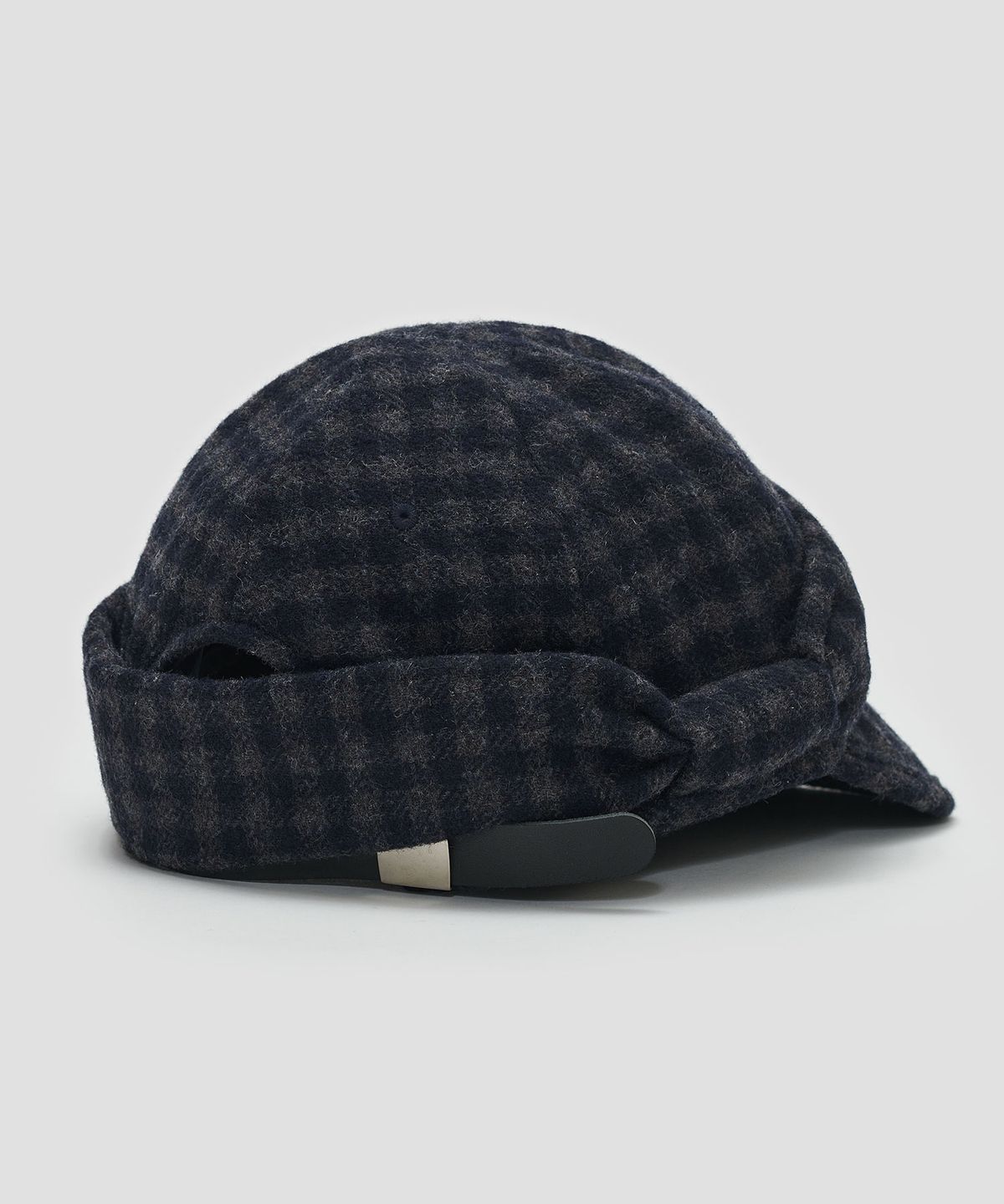 타입서비스(TYPESERVICE) Wool Checked Belted Cap [Navy]