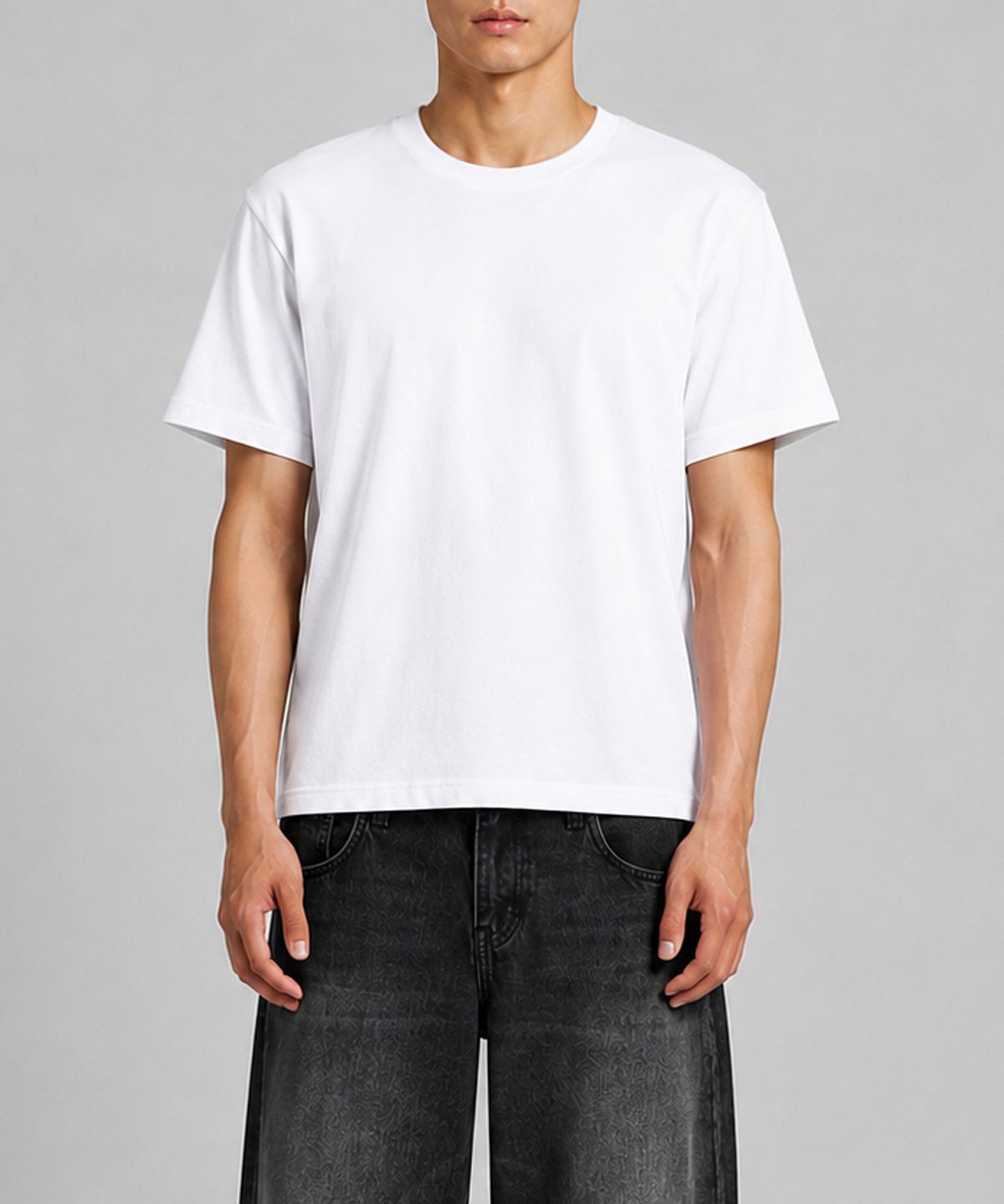 프린트스타(PRINTSTAR) 14수 7.4oz 크롭 헤비웨이트 무지 반팔 티셔츠 - 4 COLOR