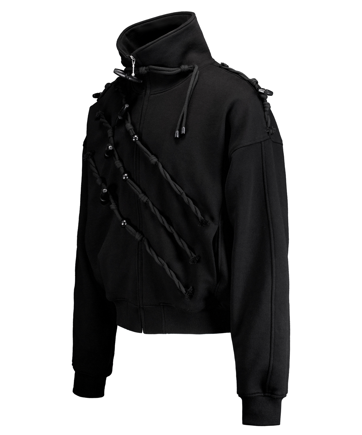 키묘(KIMYO) MACRAMÉ TOGGLE OVERSIZED HIGH-NECK ZIP JACKET