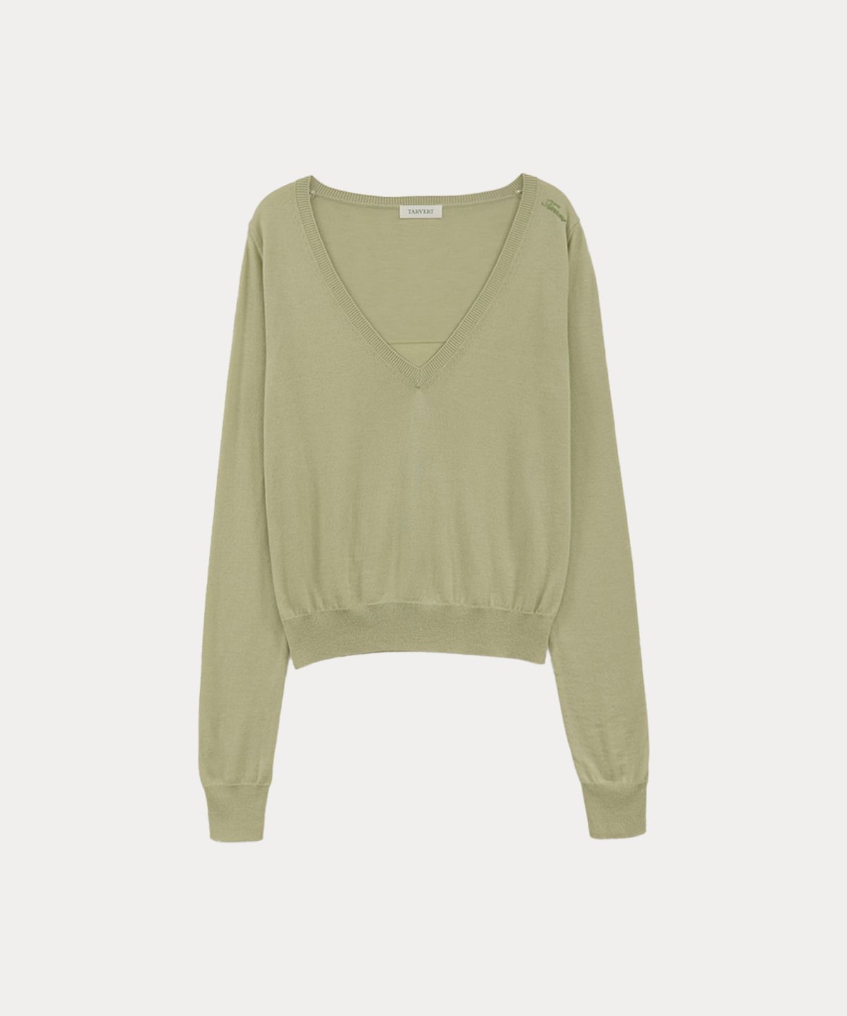 타버트(TARVERT) Untive V Neck Knit - Olive