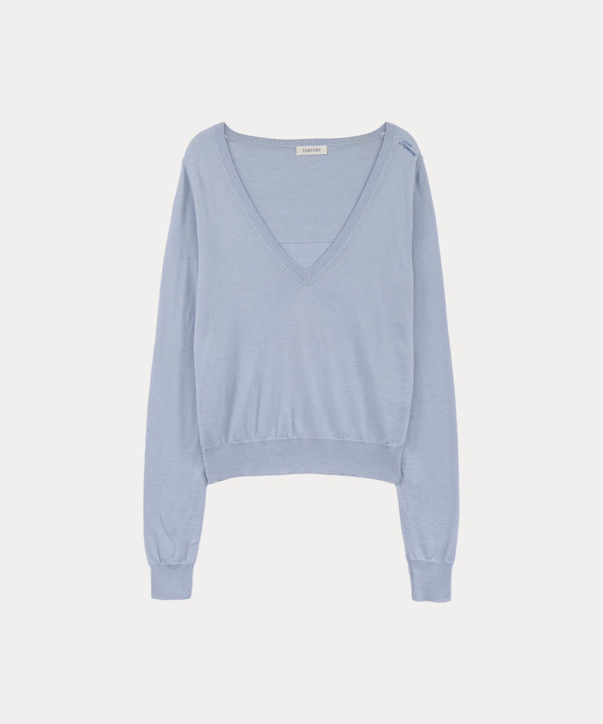 타버트(TARVERT) Untive V Neck Knit - Sky Blue