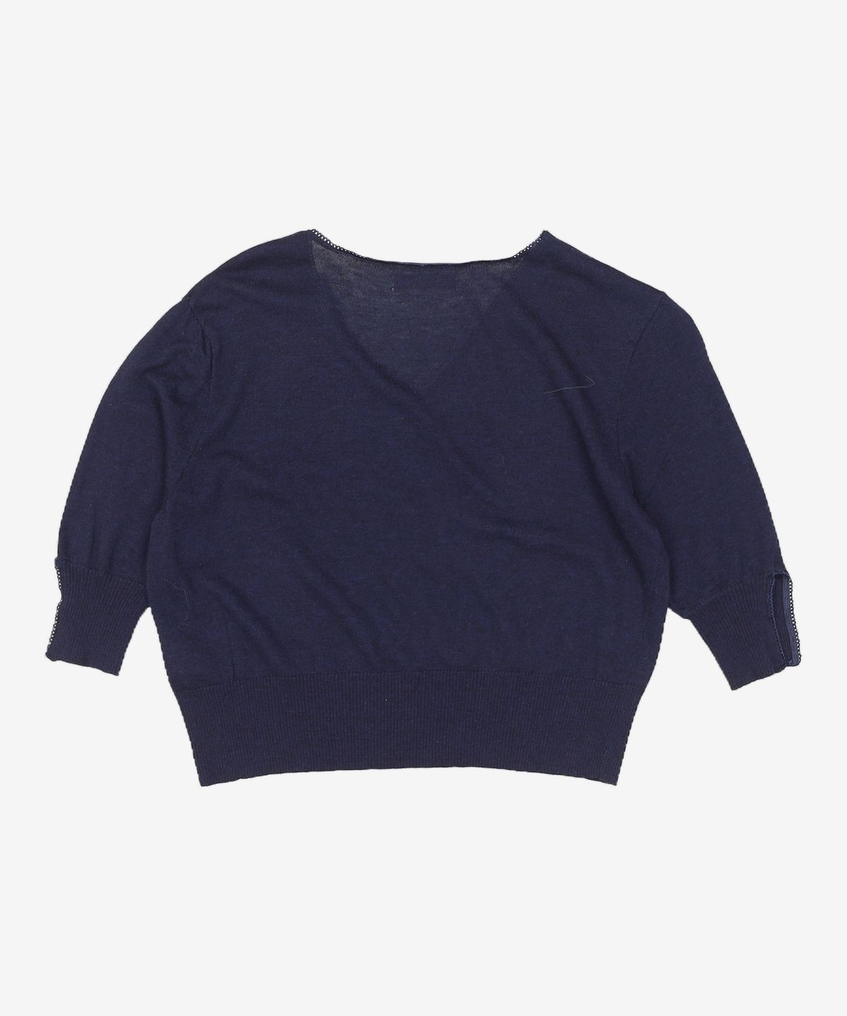 솔티페블(SALTY PEBBLE) LACE SLIT KNIT TOP [DARK NAVY] FREE