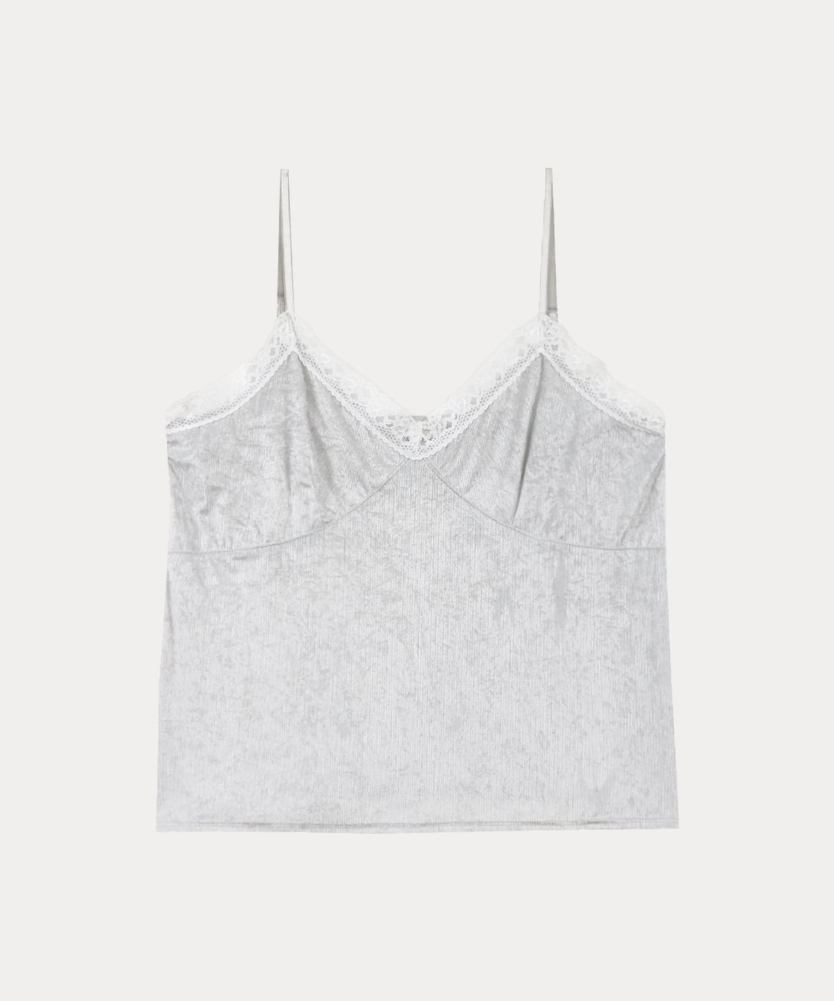 타버트(TARVERT) Anua Lace Velvet Sleeveless Top - Gray