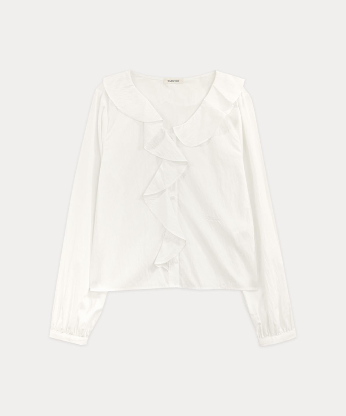타버트(TARVERT) Terrace Solid Ruffle Blouse - Ivory