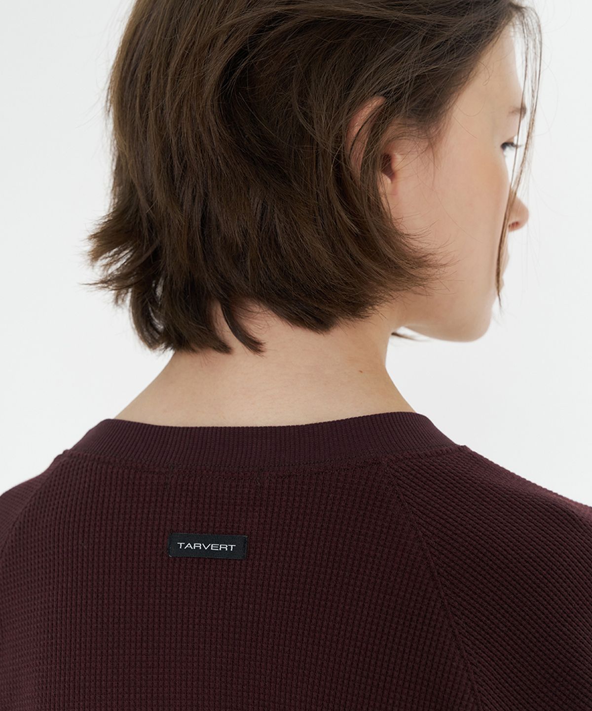타버트(TARVERT) Renin Waffle Sweatshirt - Burgundy Brown