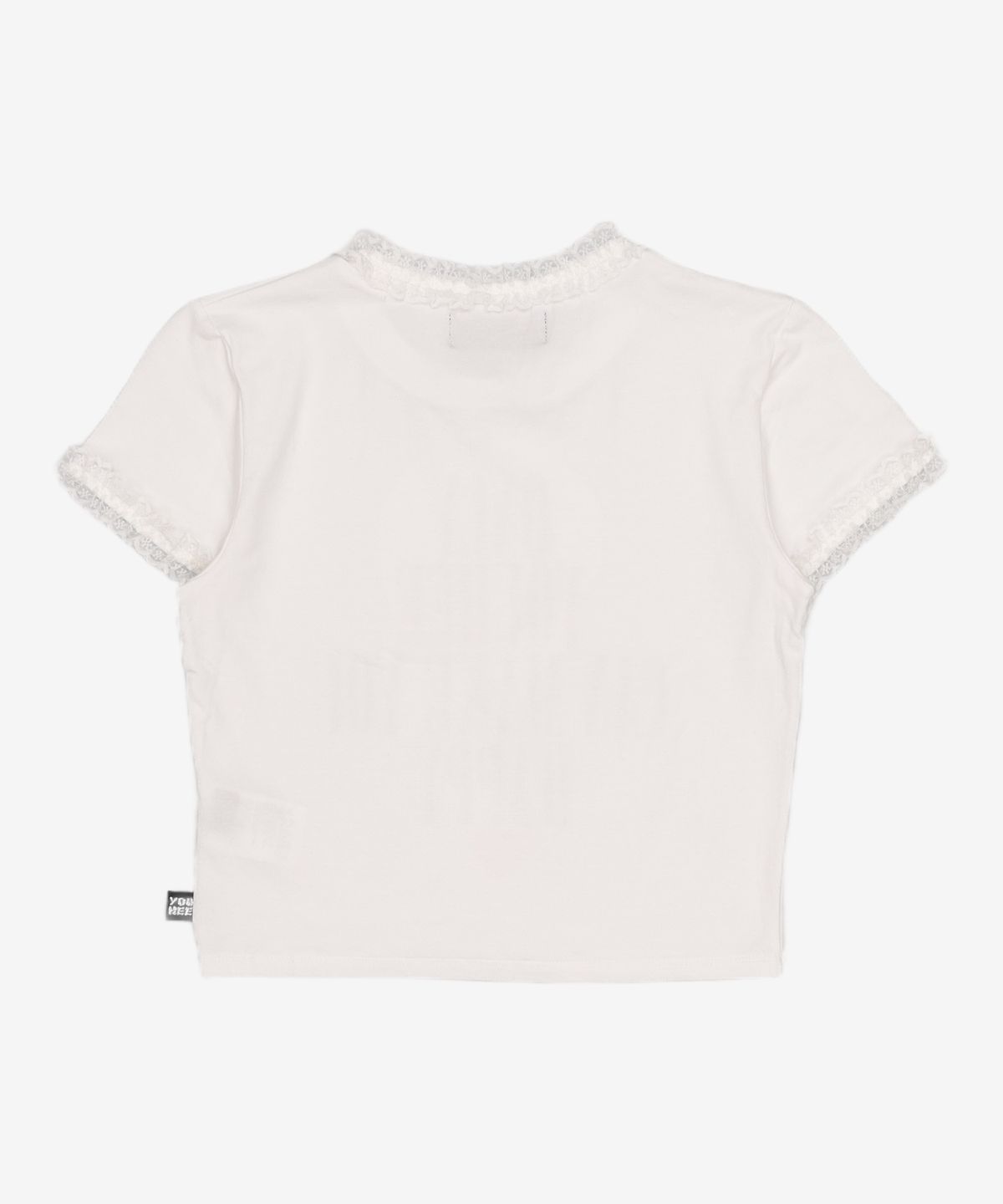 유희(YOUHEE) LACE LETTERING BABY T-SHIRTS WHITE FREE