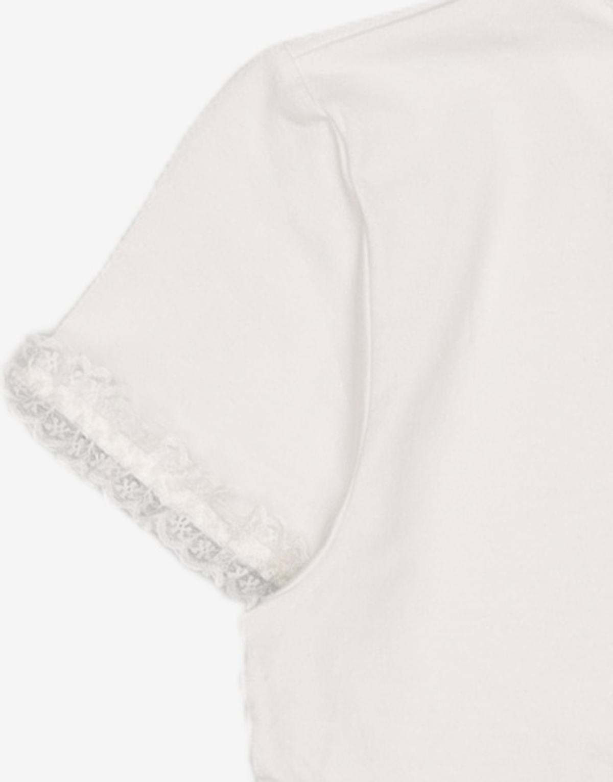 유희(YOUHEE) LACE LETTERING BABY T-SHIRTS WHITE FREE