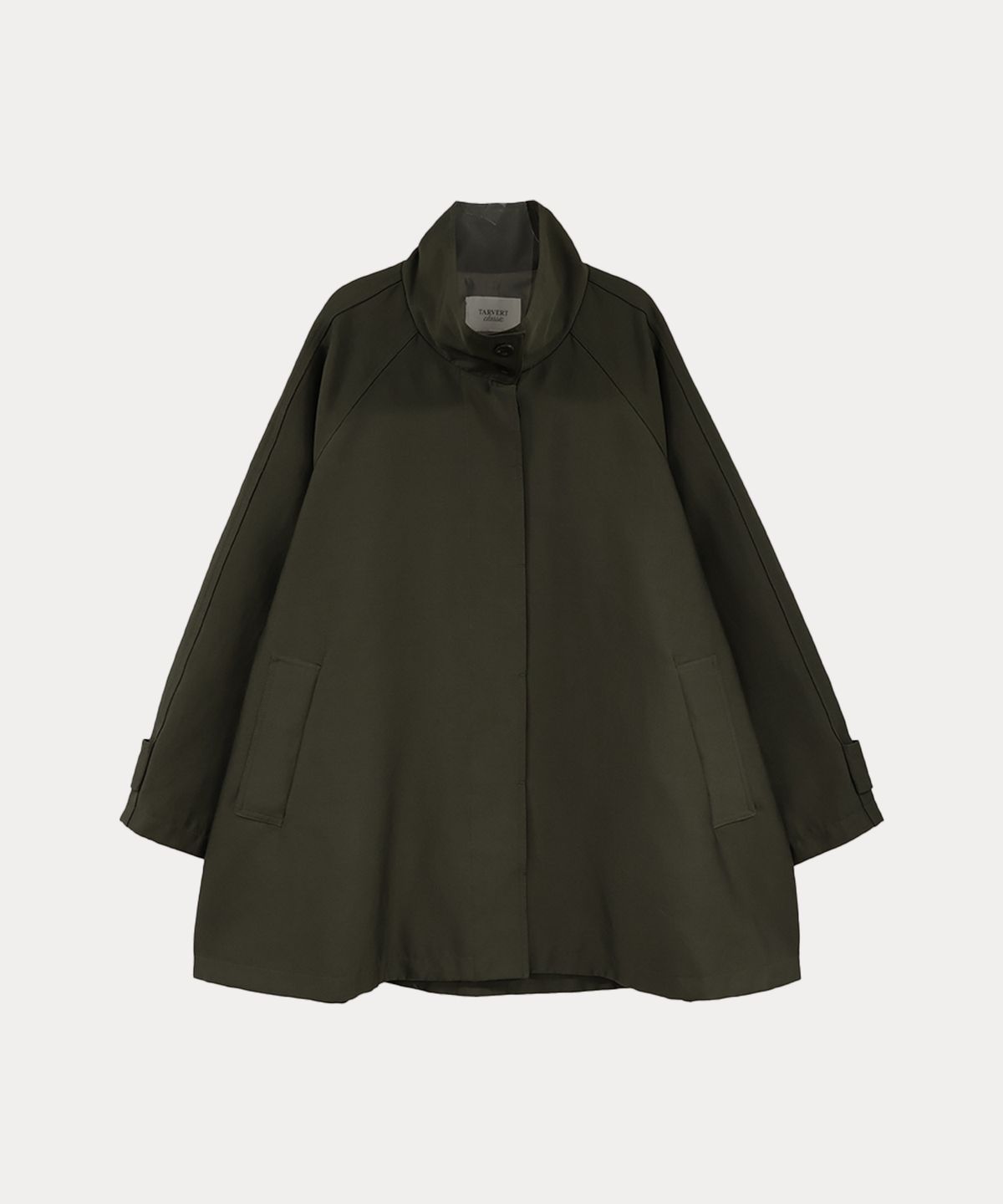 타버트(TARVERT) Milo Belted Half Trench Coat - Khaki