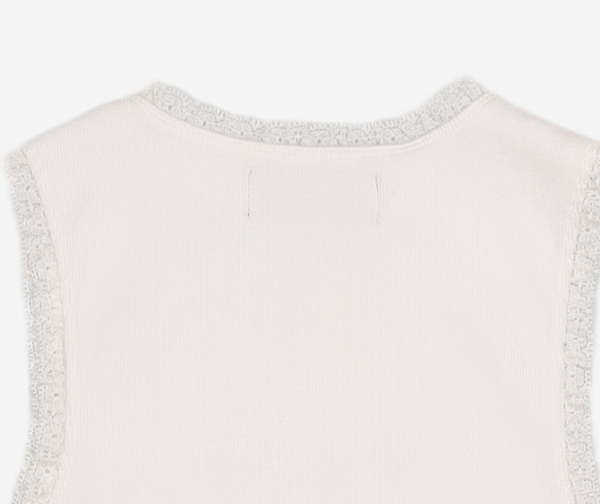 유희(YOUHEE) LOGO LACE SLEEVELESS WHITE FREE