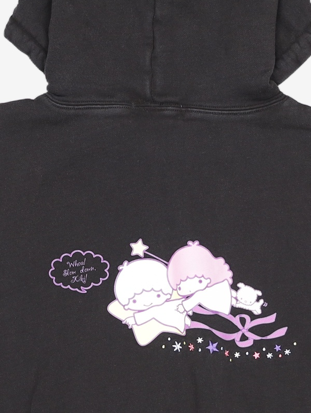 유희(YOUHEE) YOUHEE X LITTLE TWIN STAR LETTERING HOODIE BLACK S