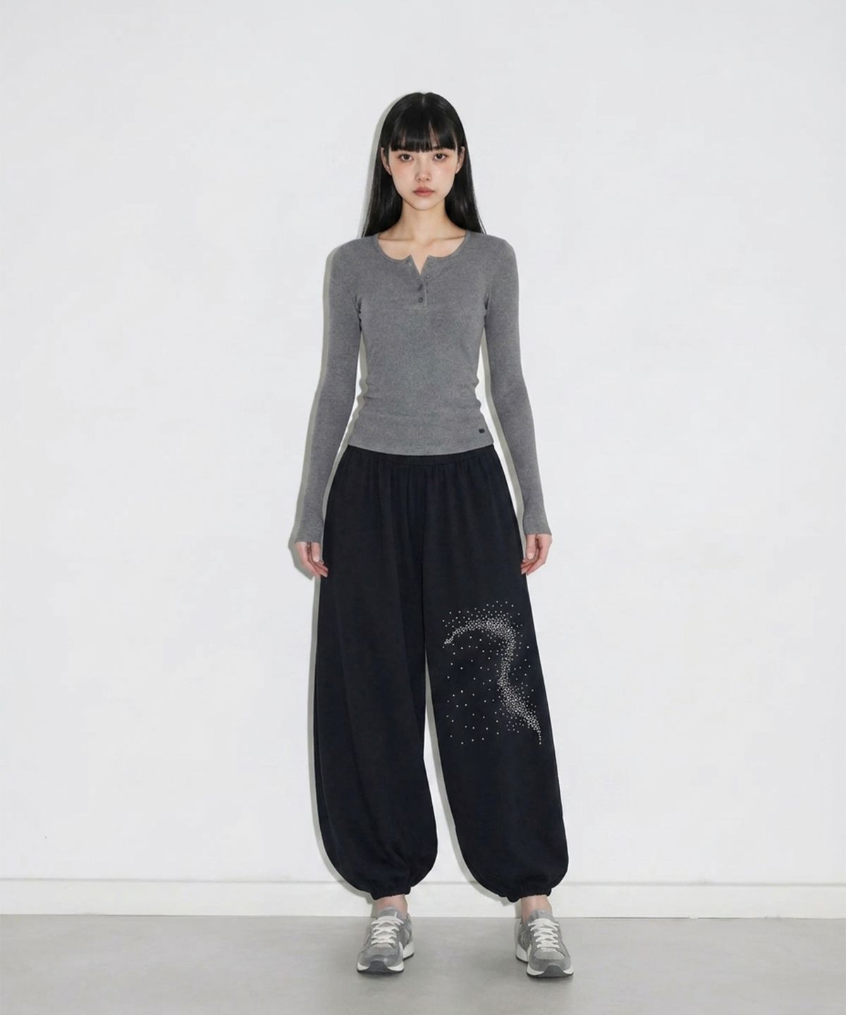 본슬리피(BORN SLIPPY) Future Wave Balloon Soft Pants (Black)