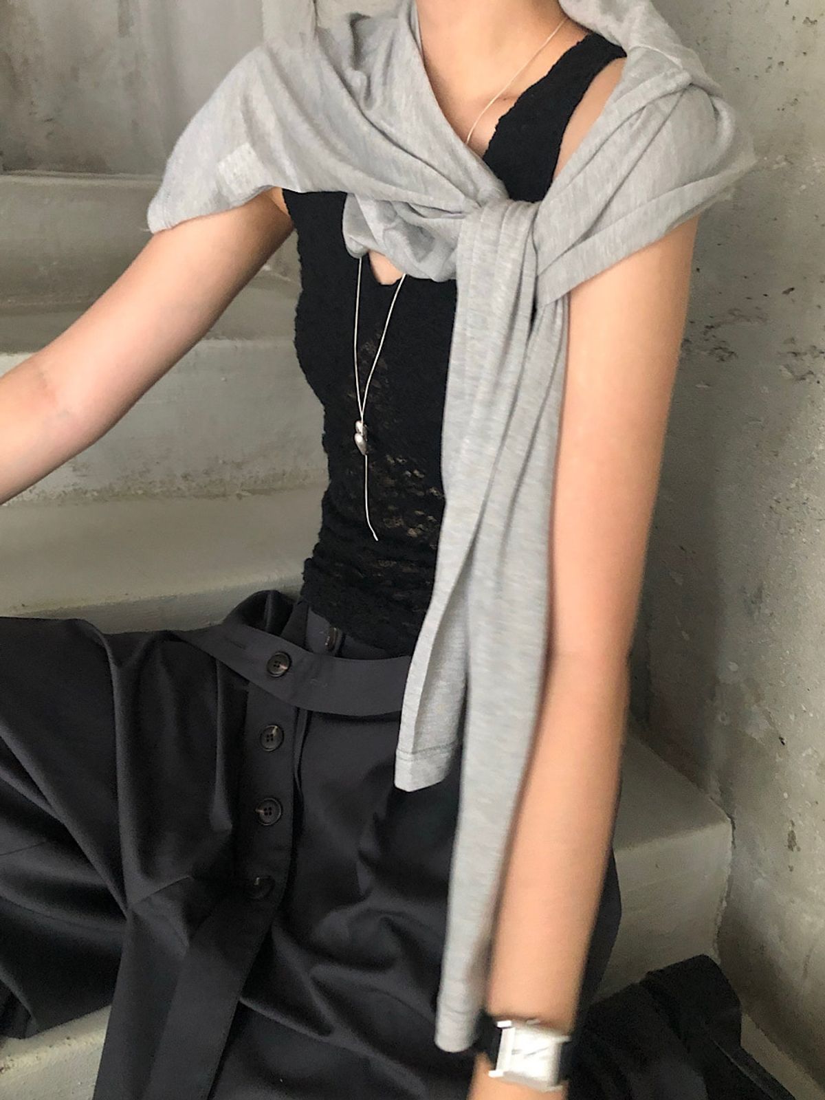 아포엠(APOEM) Fuzzy Lace Top (2C)