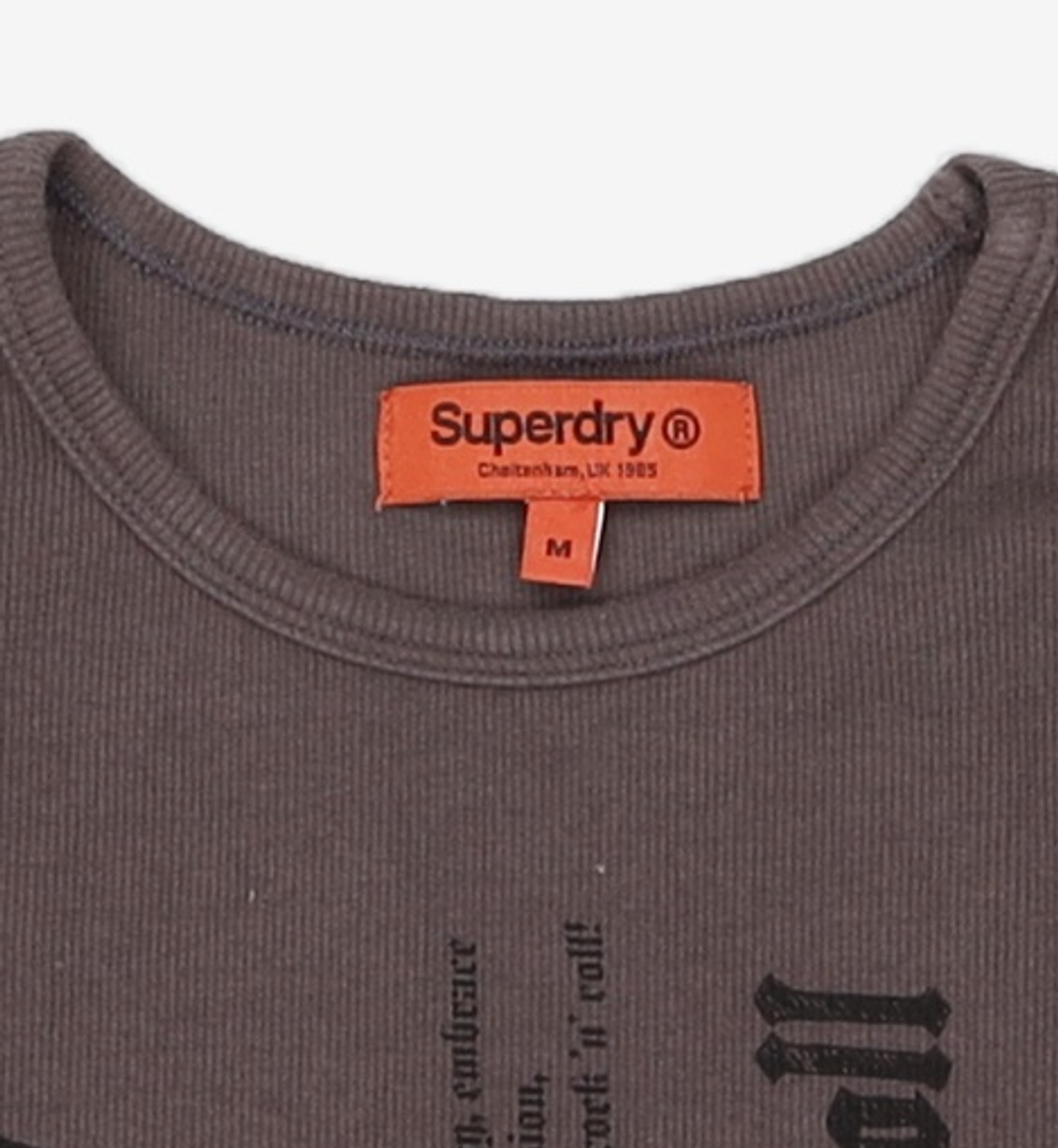 슈퍼드라이(SUPERDRY) W 버터플라이 립 티셔츠 다크 그레이 M