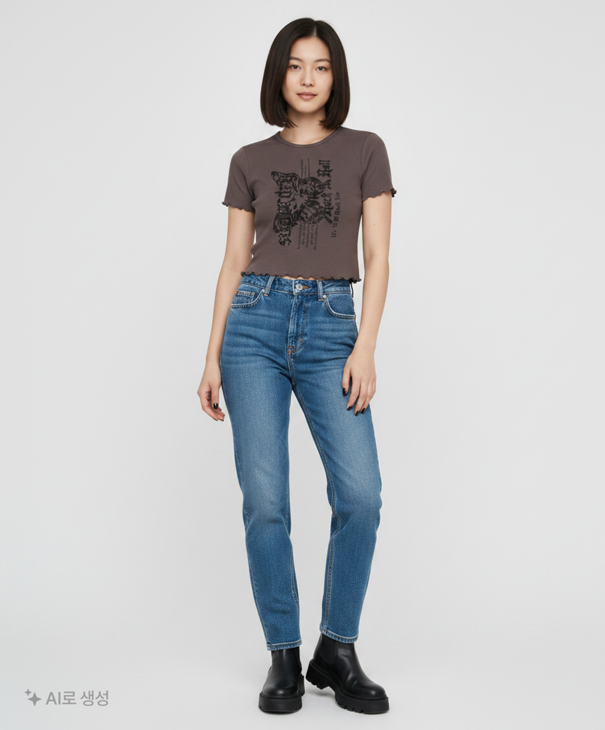 슈퍼드라이(SUPERDRY) W 버터플라이 립 티셔츠 다크 그레이 M