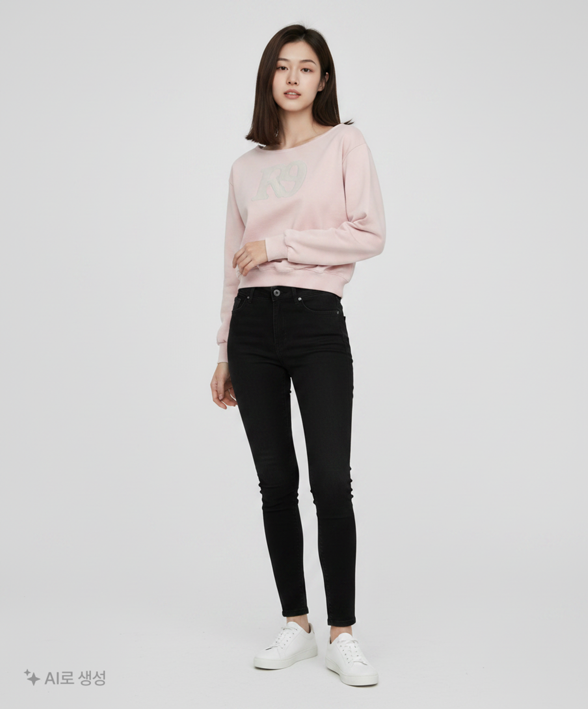 일리고(ILLIGO) 129 로고 패치 보트넥 맨투맨 라이트 핑크 M
