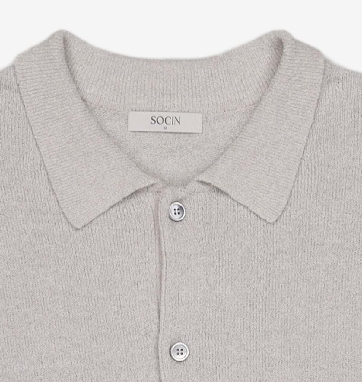 소신(SOCIN) Boucle Linen Collar Cardigan (Gray) M