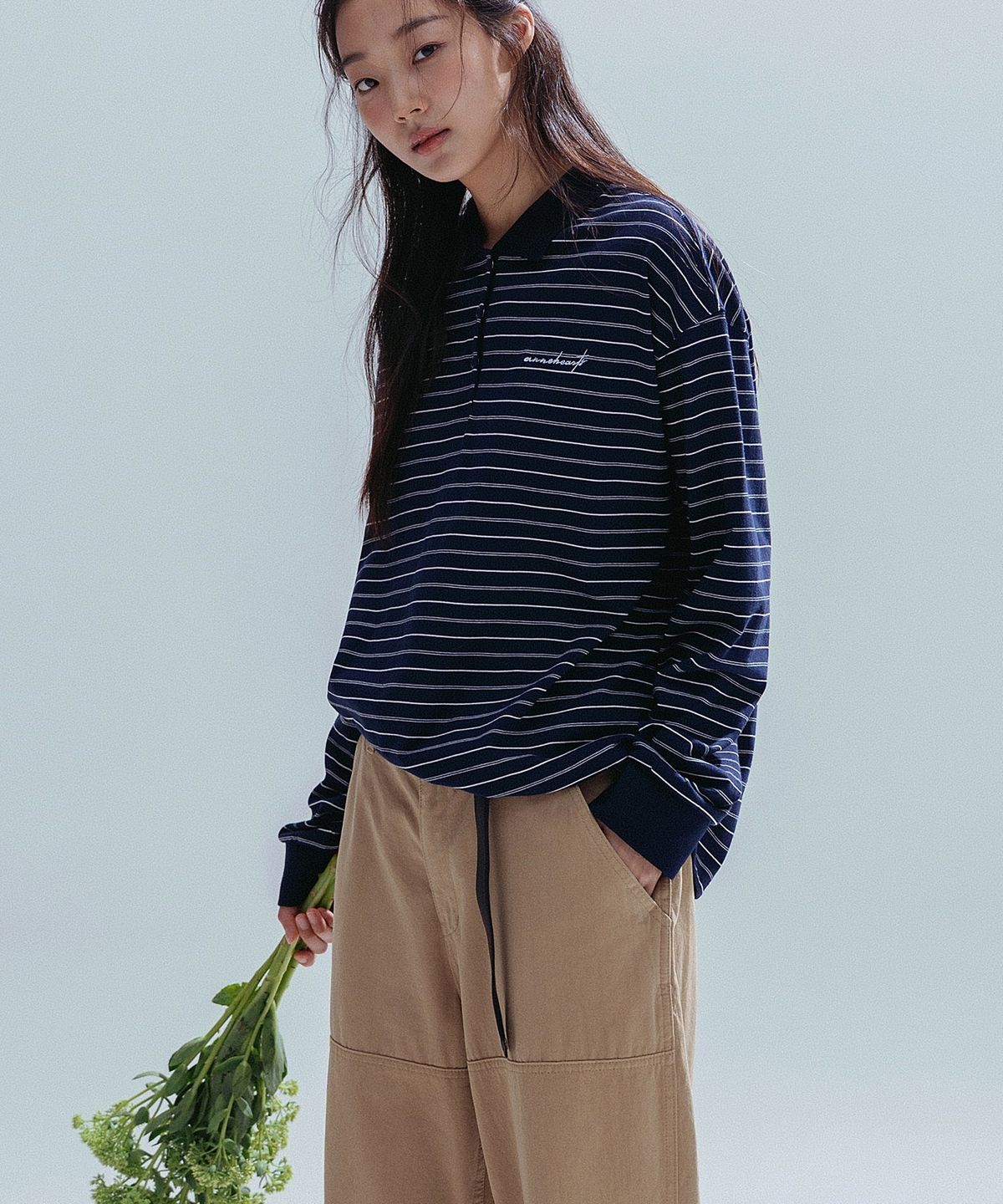앤하츠(ANNEHEARTS) Panel Detail Wide Pants_BEIGE