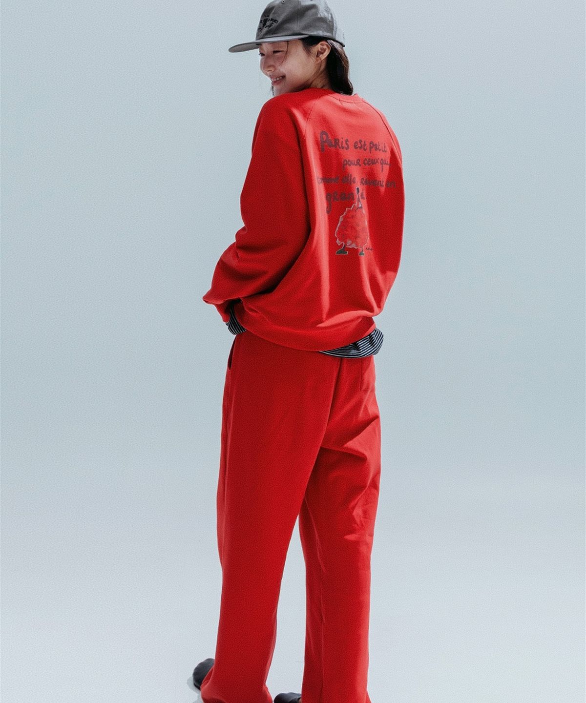 앤하츠(ANNEHEARTS) Wide String 2WAYS Sweatpants_RED