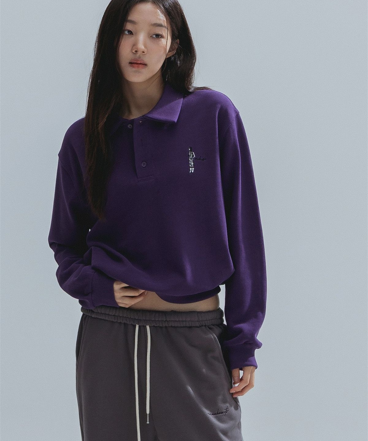 앤하츠(ANNEHEARTS) Wide String 2WAYS Sweatpants_CHARCOAL