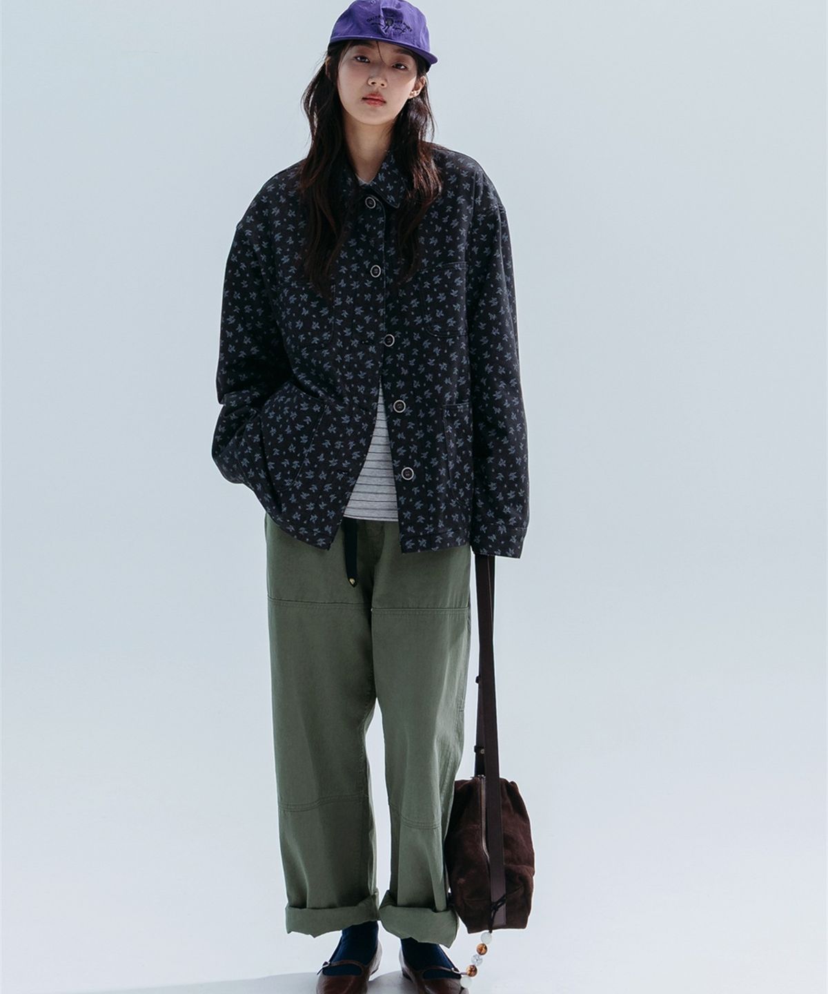 앤하츠(ANNEHEARTS) Panel Detail Wide Pants_KHAKI